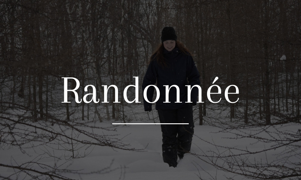 Personne en randonnée sur le sentier en hiver
